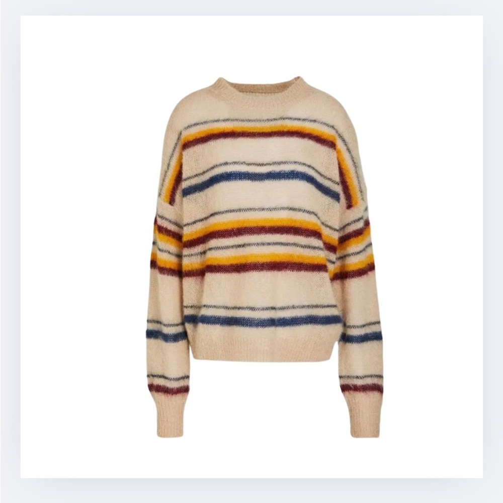 Isabel Marant Étoile “Drussel” Striped Mohair-Wool Sweater